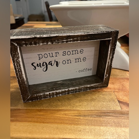 Other - Rustic Brown and White Wooden Coffee Bar Sign